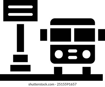 Bus Stop Vector Icon Design Illustration