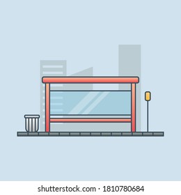 Bus stop vector icon illustration