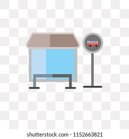 Bus stop vector icon isolated on transparent background, Bus stop logo concept