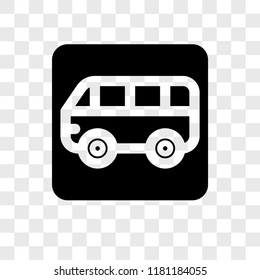 Bus stop vector icon isolated on transparent background, Bus stop logo concept