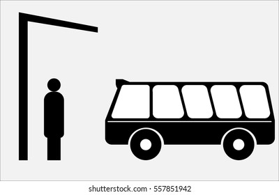 Bus stop, vector illustration