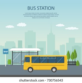 Bus stop, Vector illustration.	