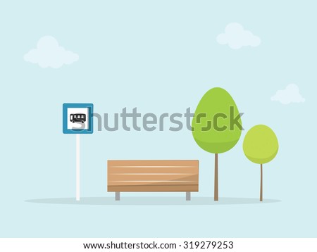 Bus stop. Vector illustration