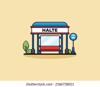 Bus stop vector illustration for banners, brochures, posters, pamphlets and leaflets