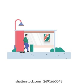 Ilustração de vetor de parada de barramento Que pode facilmente editar ou modificar
