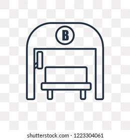 Bus stop vector outline icon isolated on transparent background, high quality linear Bus stop transparency concept can be used web and mobile