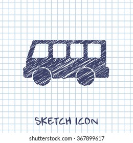 bus stop vector sketch icon 