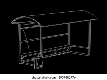 bus stop white on black background
