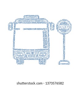 bus stop word cloud. tag cloud about bus stop