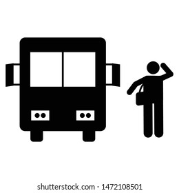 Bus student walk icon. Element of back to school illustration icon. Signs and symbol collection icon for websites, web design, mobile app, UI, UX on white background