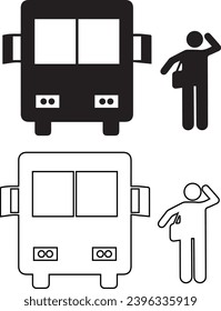 Icono de la caminata estudiantil del autobús. Elemento del icono de regreso a la ilustración escolar. Icono de colección de carteles y símbolos para sitios web, diseño web, aplicación móvil