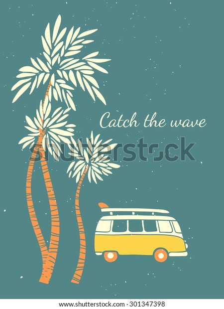 bus with surf board.\
vector illustration