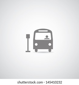 Bus symbol on gray background