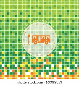 bus symbol on green background