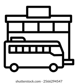 Bus Terminal Icon Element For Design