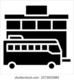 Bus Terminal Icon Element For Design