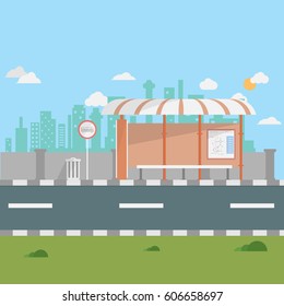 Bus Terminal at Morning Background