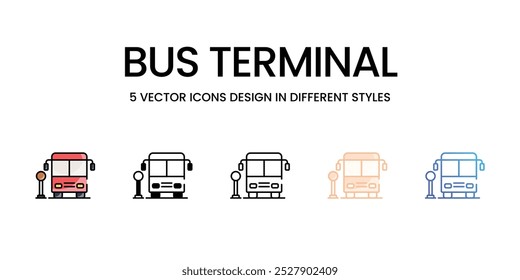 Bus Terminal, Vektorsymbole, Stockgrafik festlegen