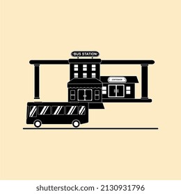 bus terminal vector illustration, perfect for maps, advertisements, posters, icons, templates, elements, decorations, etc