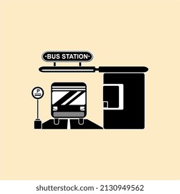 bus terminal vector illustration, perfect for maps, advertisements, posters, icons, templates, elements, decorations, etc