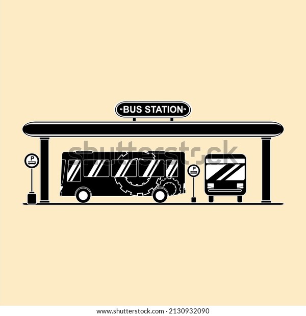 bus\
terminal vector illustration, perfect for maps, advertisements,\
posters, icons, templates, elements, decorations,\
etc