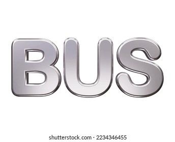 Bus text effect png transparent vector