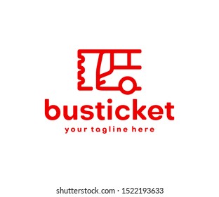 Bus ticket booking logo design. Bus tour vector design. Coach bus logotype