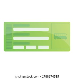 Bus ticket coupon icon. Cartoon of bus ticket coupon vector icon for web design isolated on white background
