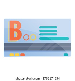 Bus ticket delivery icon. Cartoon of bus ticket delivery vector icon for web design isolated on white background