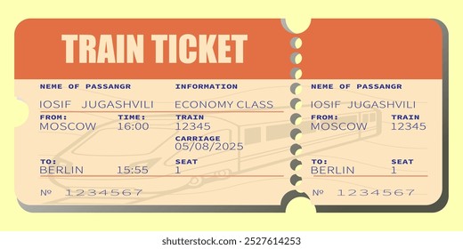 Bus ticket design, illustration, template