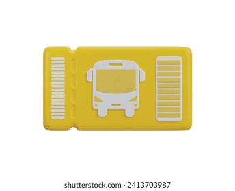 bus ticket icon 3d rendering illustration