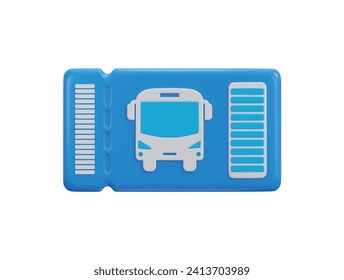 bus ticket icon 3d rendering illustration