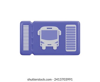 bus ticket icon 3d rendering illustration