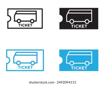 Bus Ticket icon black and white vector outline sign