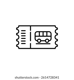 Bus Ticket icon black and white vector sign