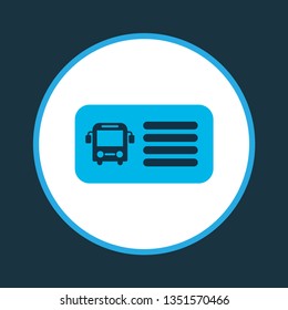 Bus ticket icon colored symbol. Premium quality isolated entry coupon element in trendy style.