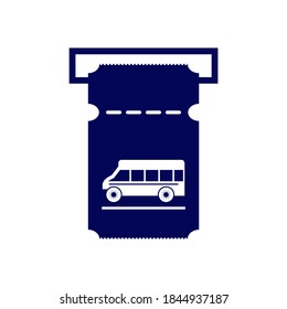 Plantilla vectorial del logotipo de diseño de iconos de entradas de bus, Símbolo de icono, concepto de diseño creativo