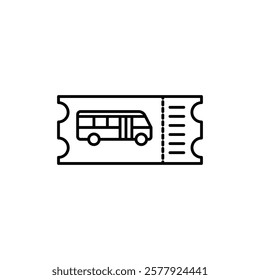 Bus Ticket icon Flat illustration sign