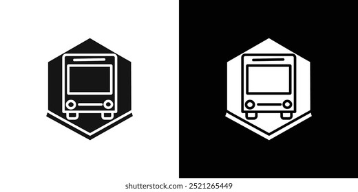 Bus Ticket icon Flat line illustration