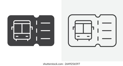 Icono de boleto de autobús Ilustración de gráficos de línea