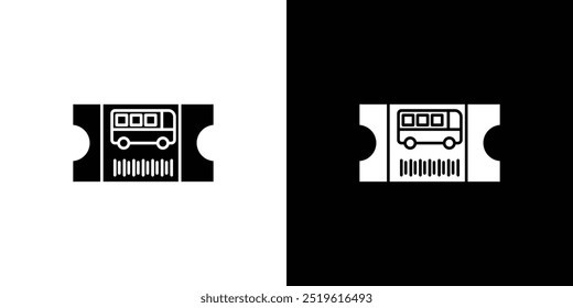 Bus Ticket icon linear logo isolated