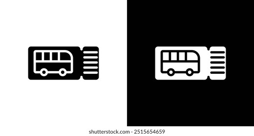 Bus Ticket icon logo set vector