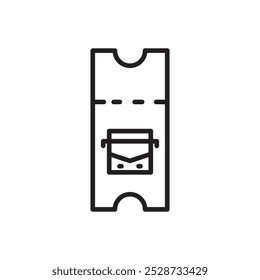 Bus Ticket icon Outline vector for web ui