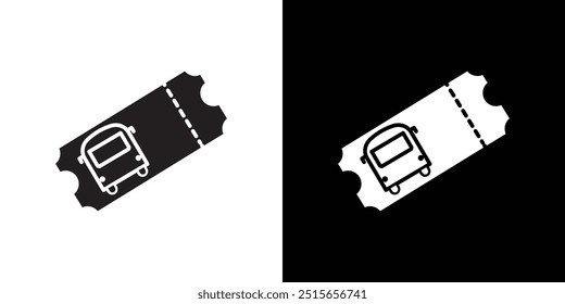 Bus Ticket icon Thin line flat illustration