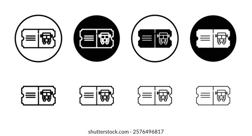 Bus Ticket icon Thin line art isolated
