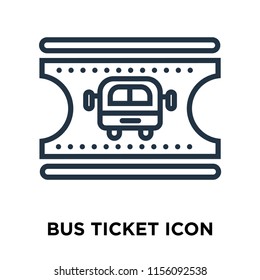 Bus ticket icon vector isolated on white background, Bus ticket transparent sign , thin symbols or lined elements in outline style