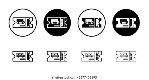 Bus Ticket icon Vector logo set flat