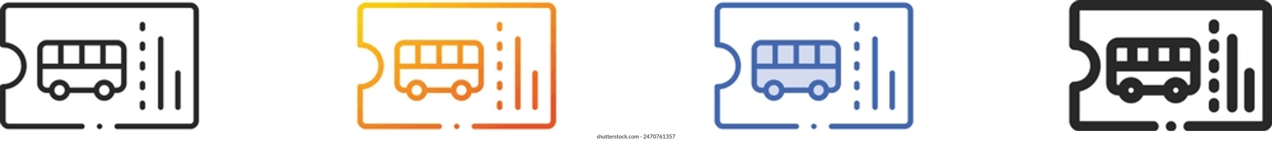 bus ticket icon.Thin Linear, Gradient, Blue Stroke and bold Style Design Isolated On White Background