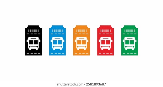 bus ticket logo icon design