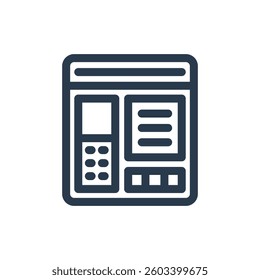 Bus Ticket Machine for School Bus Purpose Vector Icon